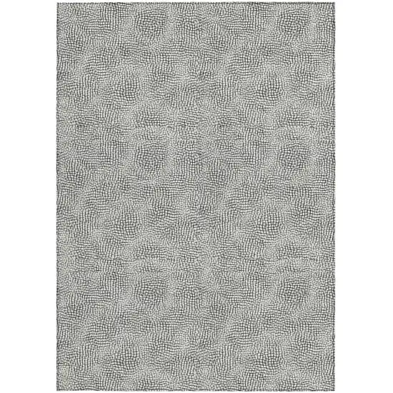 White And Black Geometric Washable Indoor Outdoor Area Rug Photo 6