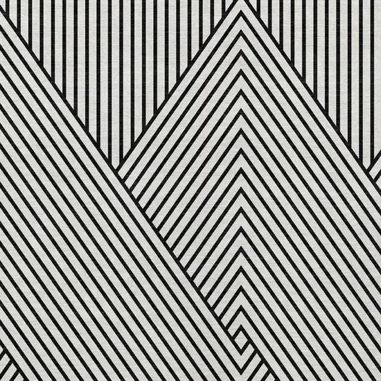 White And Black Geometric Washable Indoor Outdoor Area Rug Photo 5