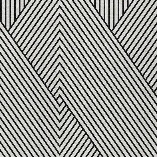 White And Black Geometric Washable Indoor Outdoor Area Rug Photo 5