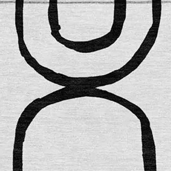 White And Black Geometric Washable Indoor Outdoor Area Rug Photo 7