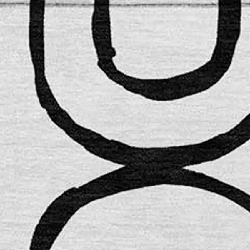 White And Black Geometric Washable Indoor Outdoor Area Rug Photo 6