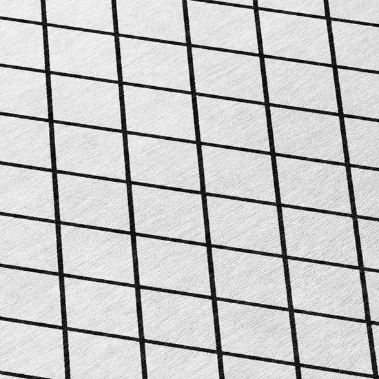 White And Black Geometric Washable Indoor Outdoor Area Rug Photo 5