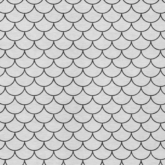 White And Black Geometric Washable Indoor Outdoor Area Rug Photo 5