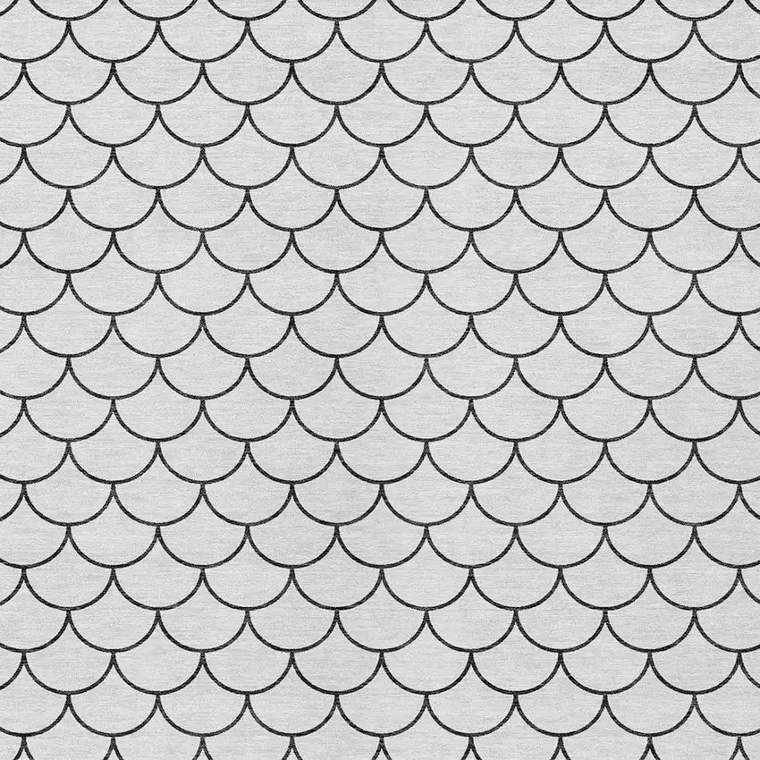 White And Black Geometric Washable Indoor Outdoor Area Rug Photo 5