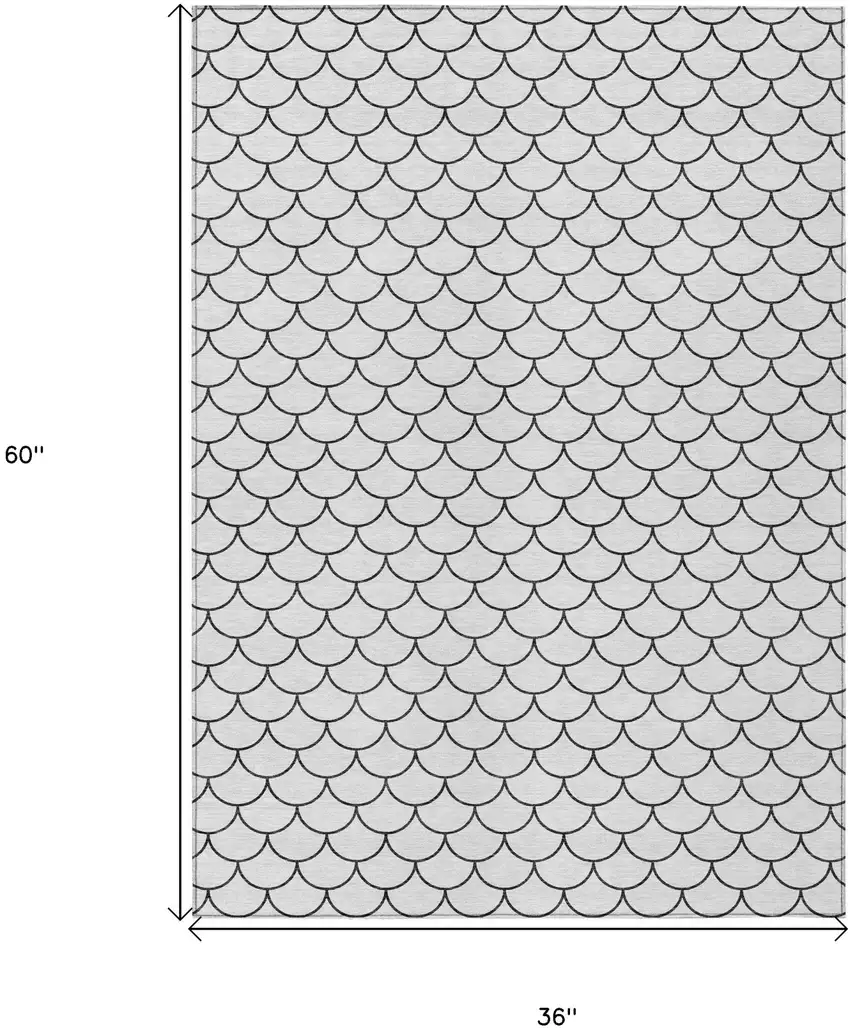 White And Black Geometric Washable Indoor Outdoor Area Rug Photo 3