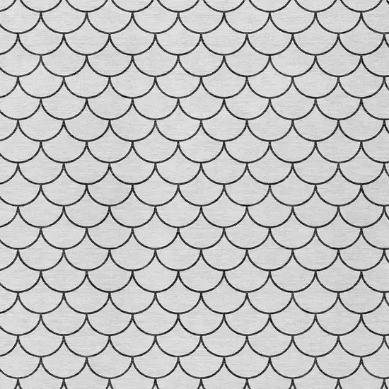 White And Black Geometric Washable Indoor Outdoor Area Rug Photo 5