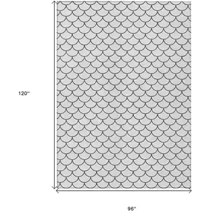 Photo of White And Black Geometric Washable Indoor Outdoor Area Rug