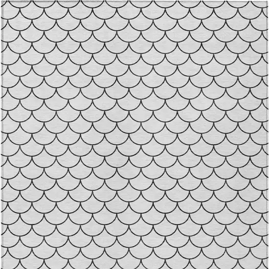 White And Black Geometric Washable Indoor Outdoor Area Rug Photo 6