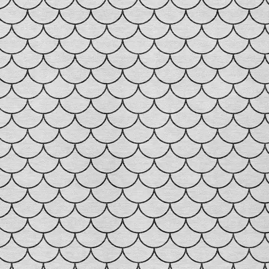 White And Black Geometric Washable Indoor Outdoor Area Rug Photo 5