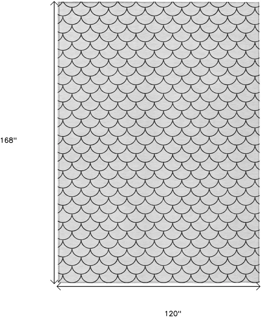 White And Black Geometric Washable Indoor Outdoor Area Rug Photo 3