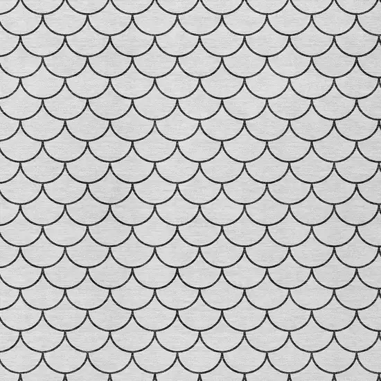 White And Black Geometric Washable Indoor Outdoor Area Rug Photo 5