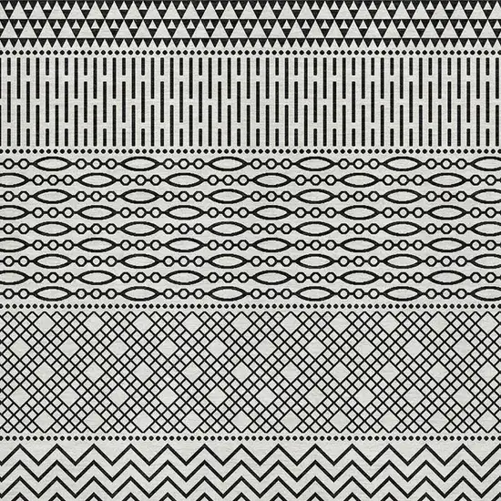 White And Black Striped Washable Area Rug With UV Protection Photo 2