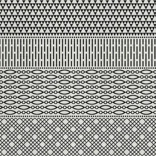 White And Black Striped Washable Area Rug With UV Protection Photo 2