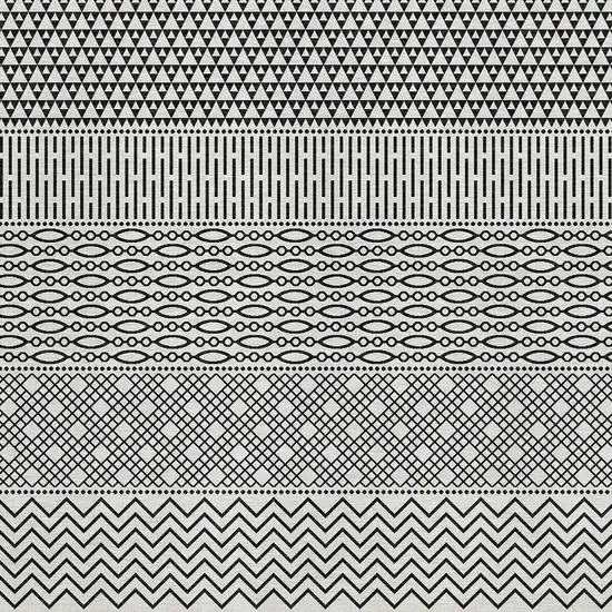 White And Black Striped Washable Area Rug With UV Protection Photo 3