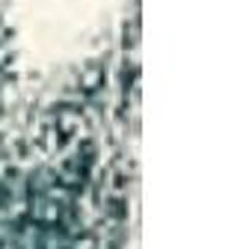 8' Blue and White Abstract Power Loom Runner Rug Photo 5