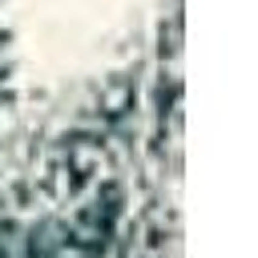 8' Blue and White Abstract Power Loom Runner Rug Photo 4