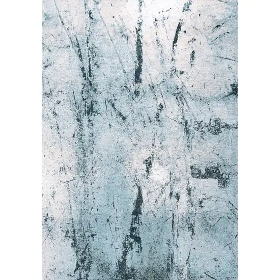 White And Blue Abstract Washable Area Rug With UV Protection Photo 2