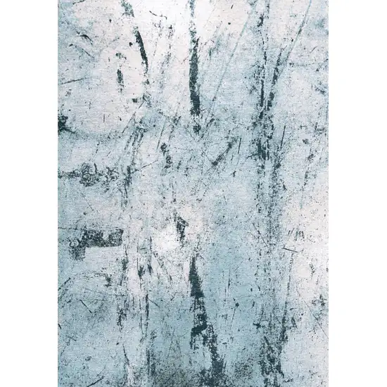 White And Blue Abstract Washable Area Rug With UV Protection Photo 4