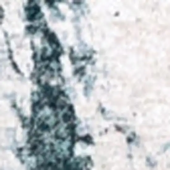 White And Blue Abstract Washable Area Rug With UV Protection Photo 3