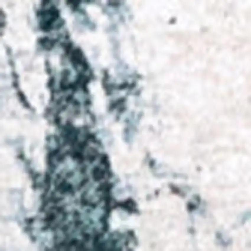 White And Blue Abstract Washable Area Rug With UV Protection Photo 3