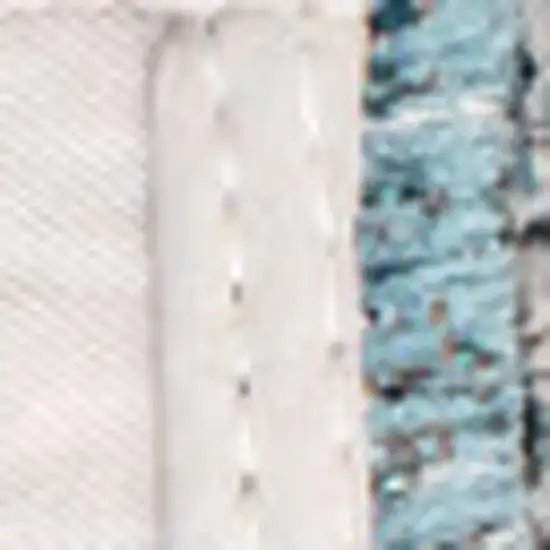 White And Blue Abstract Washable Area Rug With UV Protection Photo 7