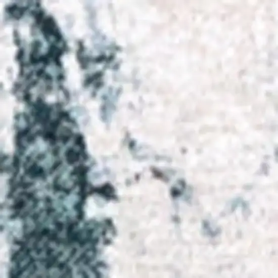 White And Blue Abstract Washable Area Rug With UV Protection Photo 3