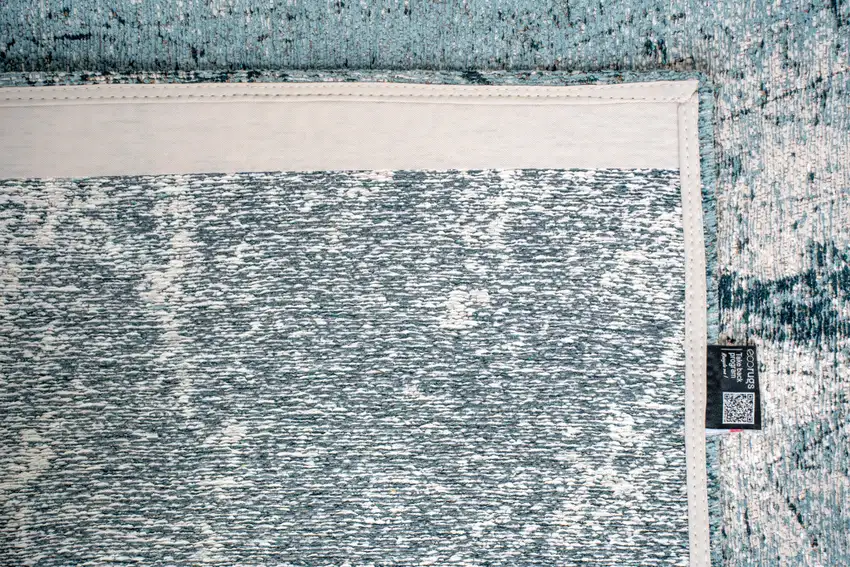 White And Blue Abstract Washable Area Rug With UV Protection Photo 6