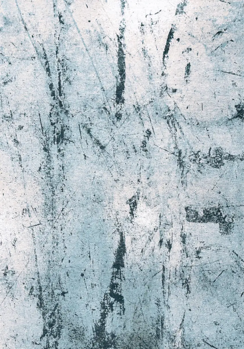 White And Blue Abstract Washable Area Rug With UV Protection Photo 2