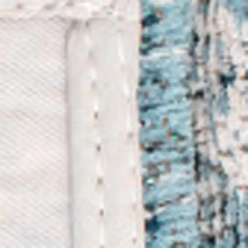 White And Blue Abstract Washable Area Rug With UV Protection Photo 8