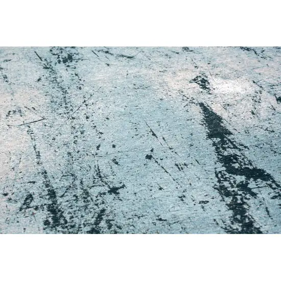 White And Blue Abstract Washable Area Rug With UV Protection Photo 9