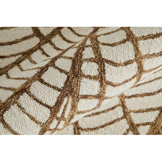 White And Brown Wool Ikat Hand Tufted Area Rug Photo 3