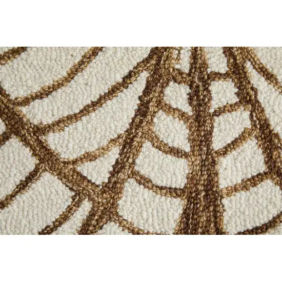 White And Brown Wool Ikat Hand Tufted Area Rug Photo 8