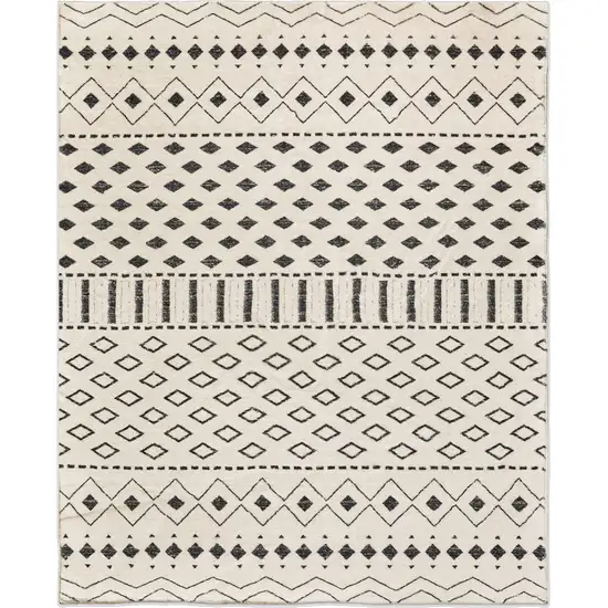 White And Charcoal Geometric Area Rug Photo 2
