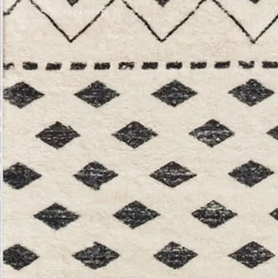 White And Charcoal Geometric Area Rug Photo 5