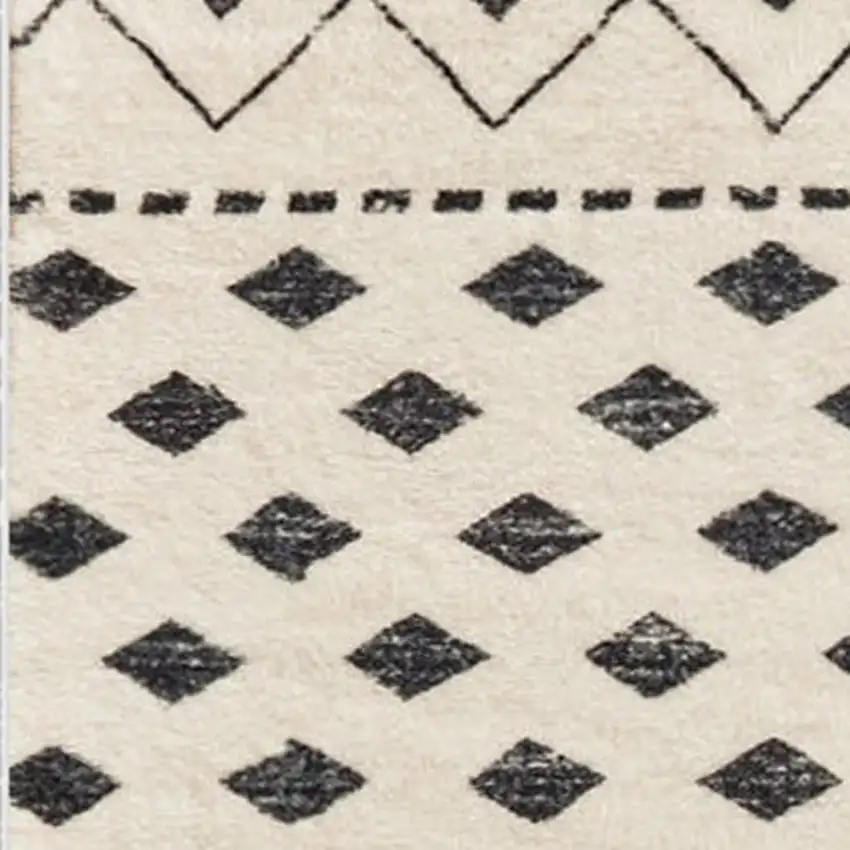 White And Charcoal Geometric Area Rug Photo 5