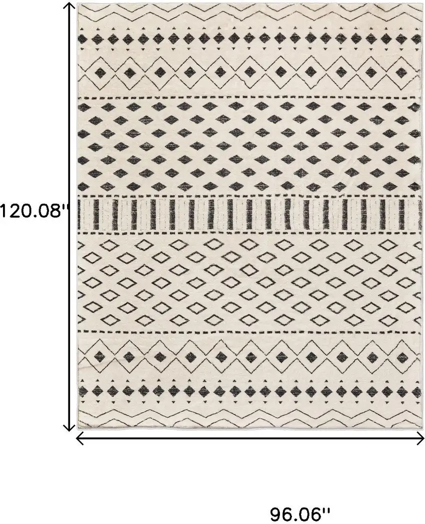 White And Charcoal Geometric Area Rug Photo 3