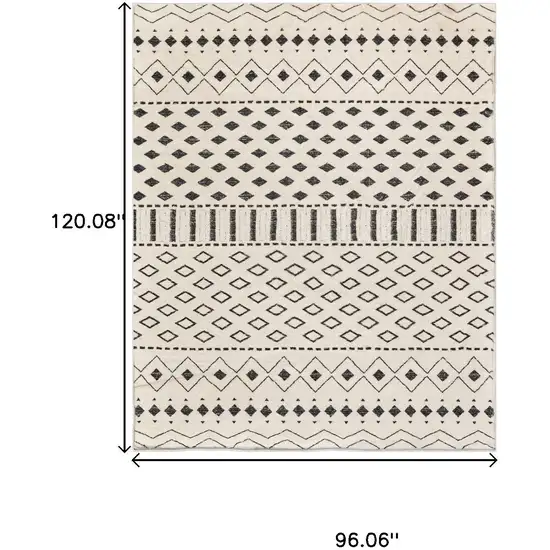 White And Charcoal Geometric Area Rug Photo 3