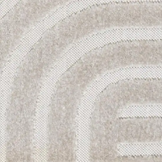 White And Cream Striped Indoor Outdoor Area Rug Photo 2