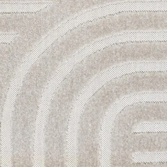 White And Cream Striped Indoor Outdoor Area Rug Photo 3