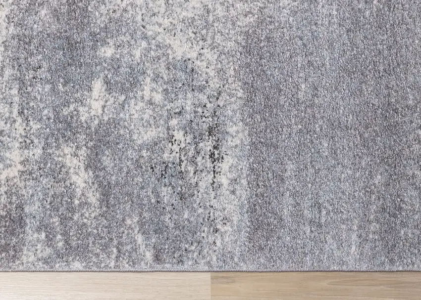 White And Gray Abstract Area Rug Photo 9