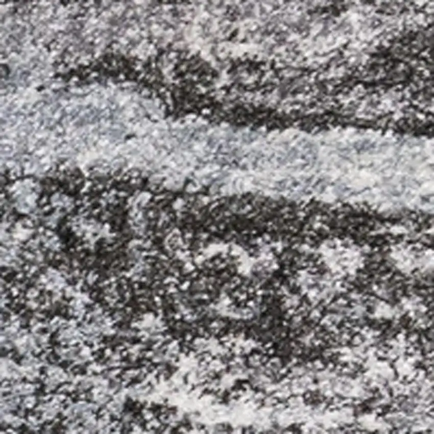 White And Gray Abstract Area Rug Photo 4