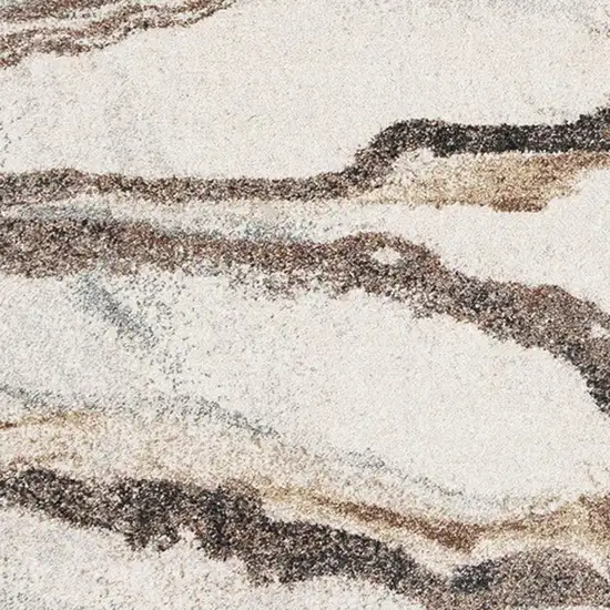 White And Gray Abstract Area Rug Photo 4