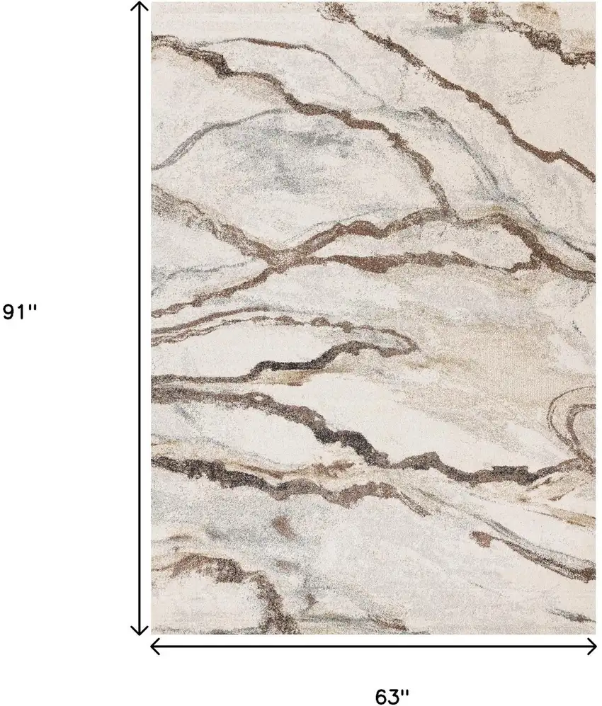 White And Gray Abstract Area Rug Photo 3