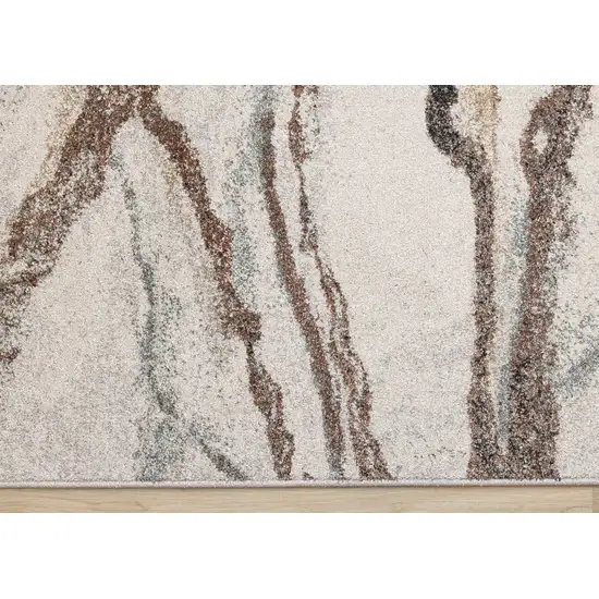 White And Gray Abstract Area Rug Photo 9