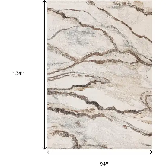 White And Gray Abstract Area Rug Photo 3