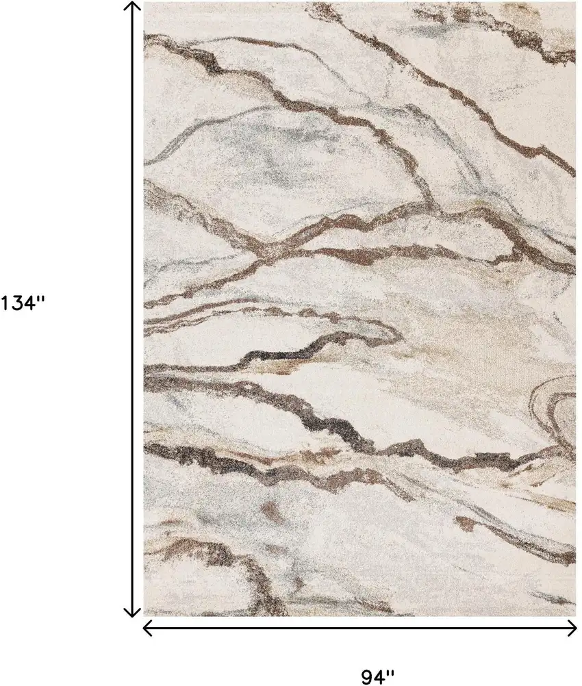 White And Gray Abstract Area Rug Photo 3