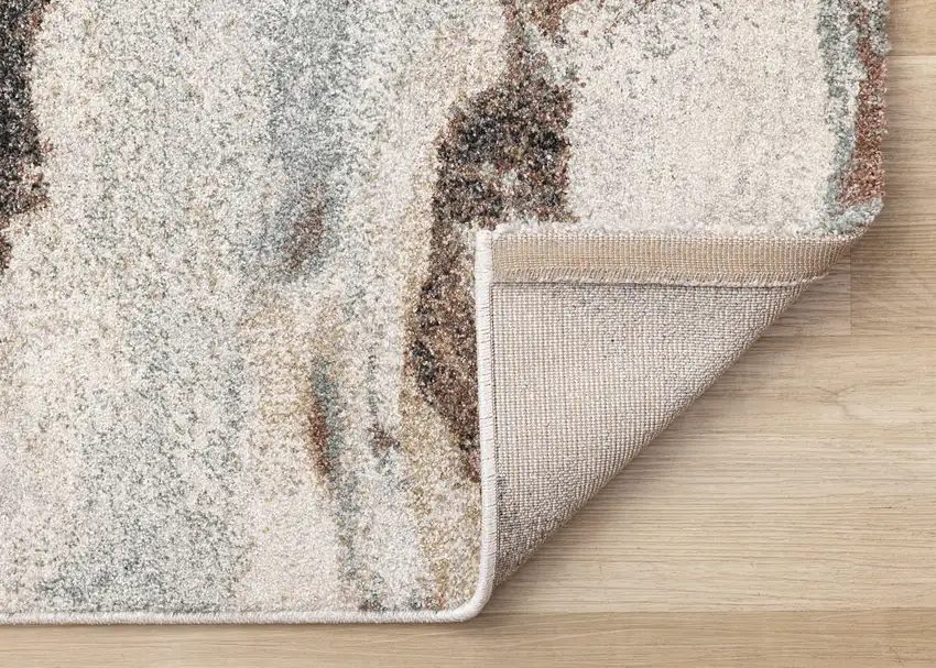 White And Gray Abstract Area Rug Photo 9