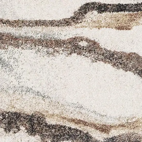 White And Gray Abstract Area Rug Photo 4