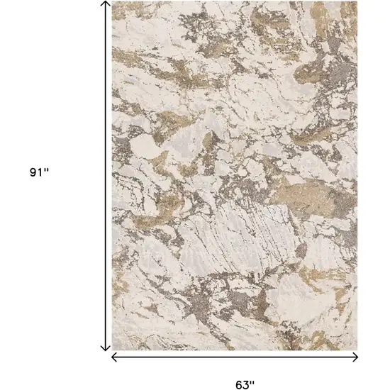 White And Gray Abstract Area Rug Photo 3