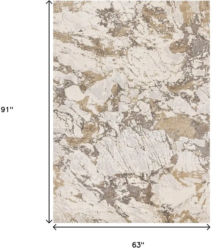 White And Gray Abstract Area Rug Photo 3